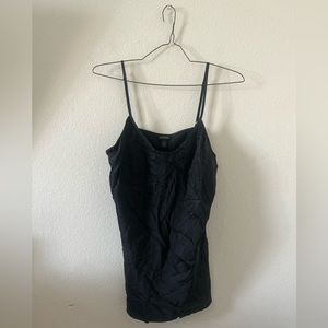 True Religion 100% silk camisole black gold buttery-soft tank top sz small